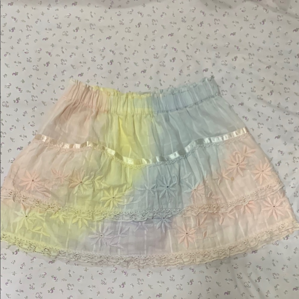 Pastel Ombre Embroidered Skirt